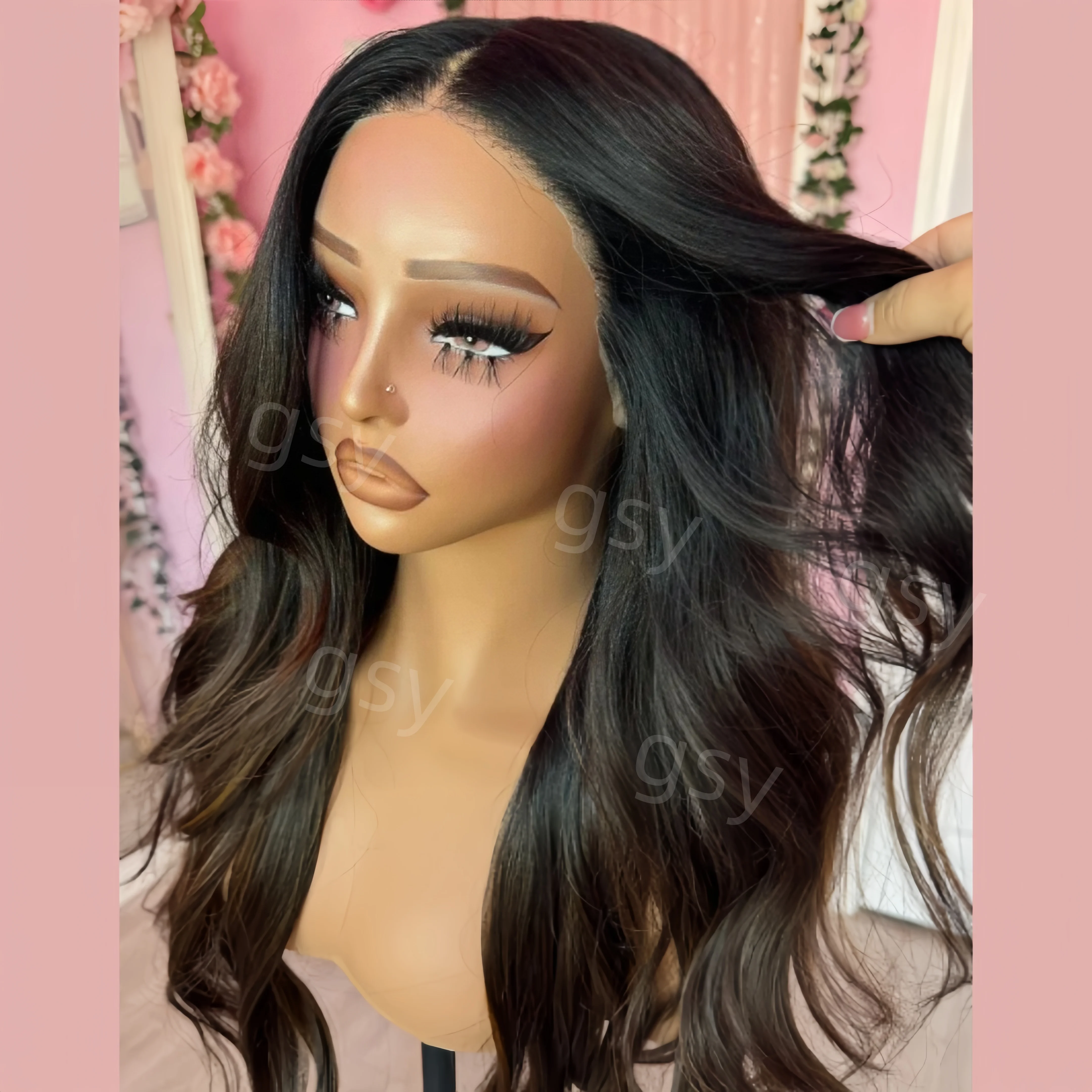 

28inch 180Density Preplucked Ombre Brown Body Wave 5x5 Silk Base Jewish Human Hair Wig BabyHair HD Lace European Hair Glueless