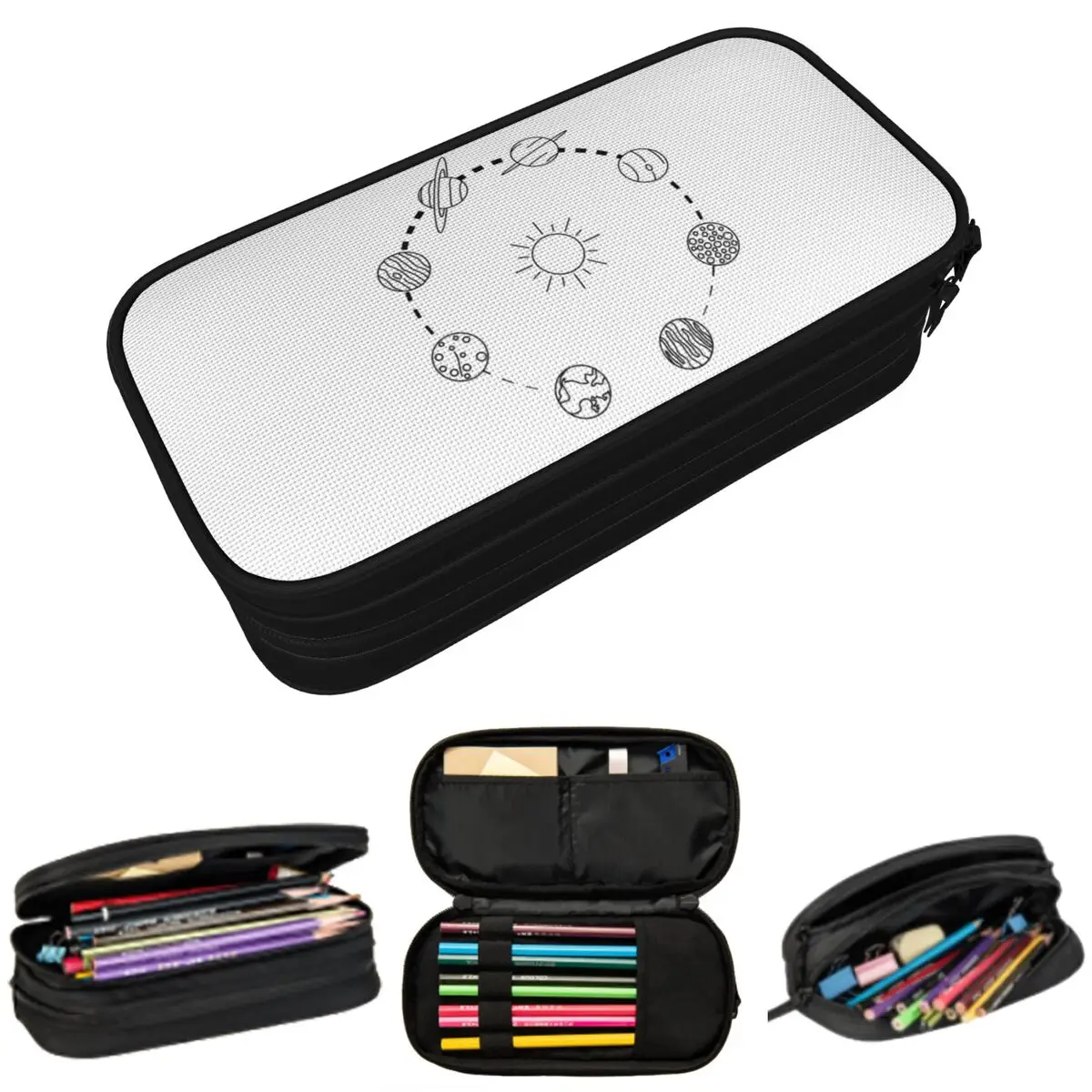 Solar System Pencil Case for Studen Gifts Pen Box Pencil Bag Stationery Supplies Pen Holder Bag