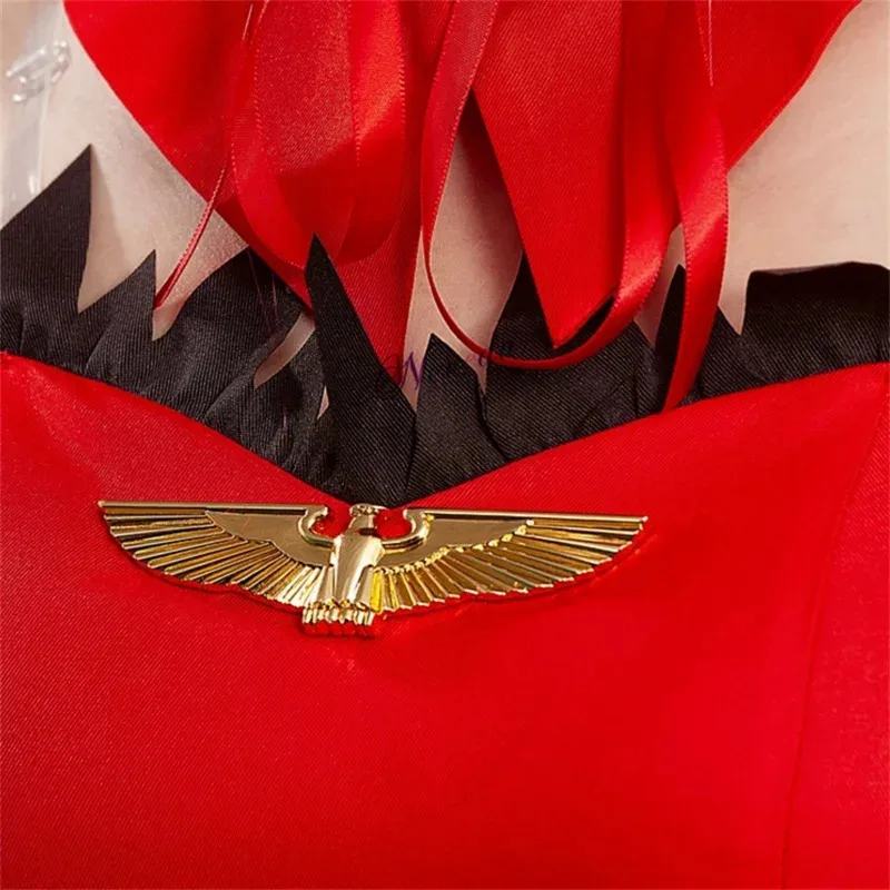 Anime Takt Op Destiny Cosplay Costume Shoes Wig Women Red Evening Party Fancy Tail Dress Prom Halloween Costume Props