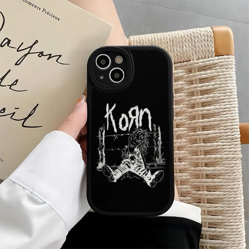 Korn Heavy Jonathan Davis Phone Case For IPhone 14 11 13 12 Pro Max Mini Xs X Xr 7 8 Plus SE2020 Silicone Leather Texture Cover