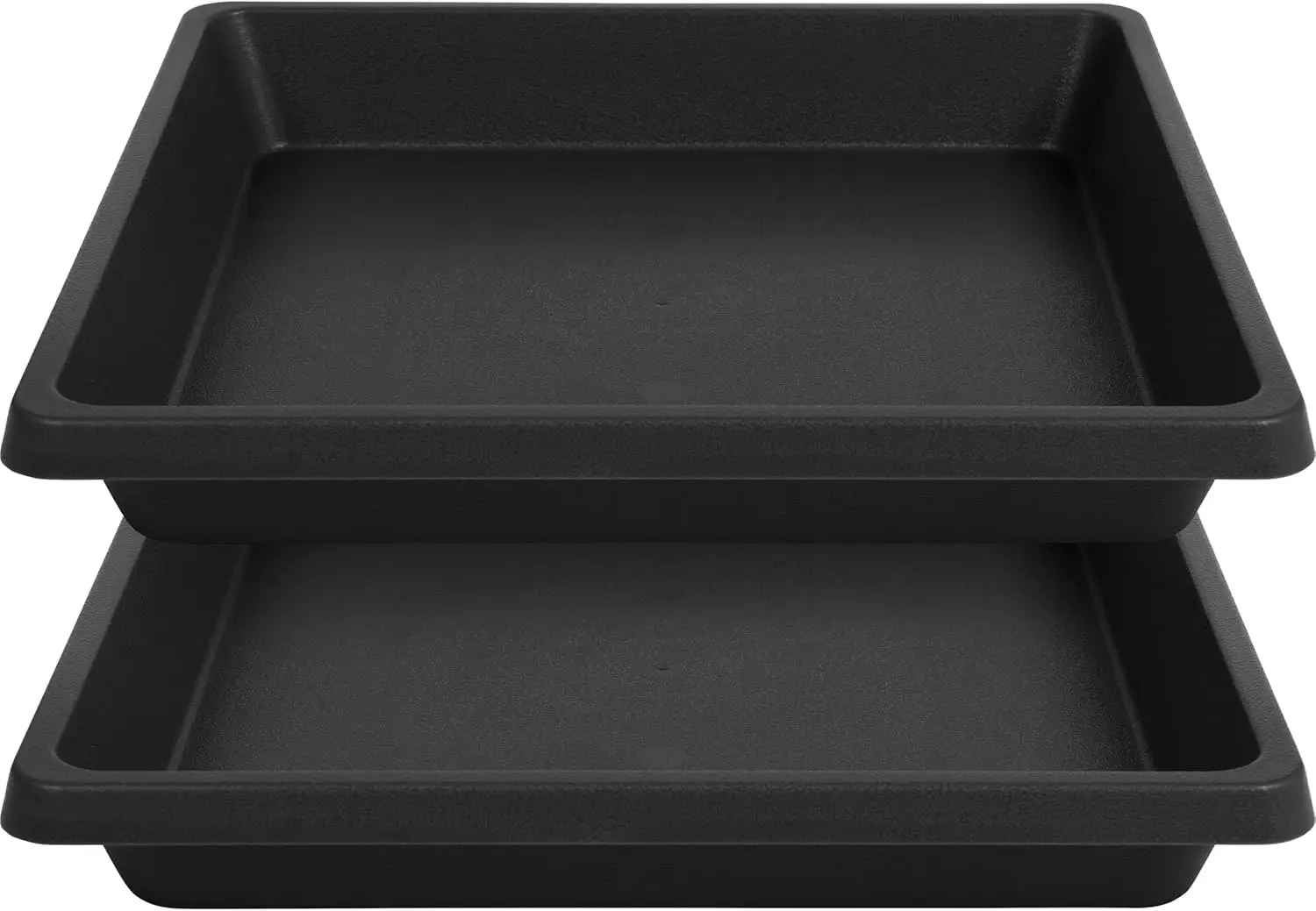 2 Pack 18" Square Extra-Deep Plant Saucer, No Holes Plastic Water Catcher Tray