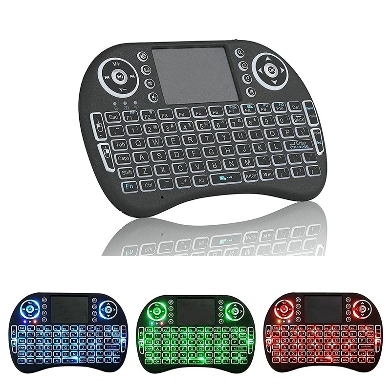 

Standard Handheld 2.4G Wireless Keyboard With Touchpad Three-Color Backlight For Laptop Android TV Box Multi-Language