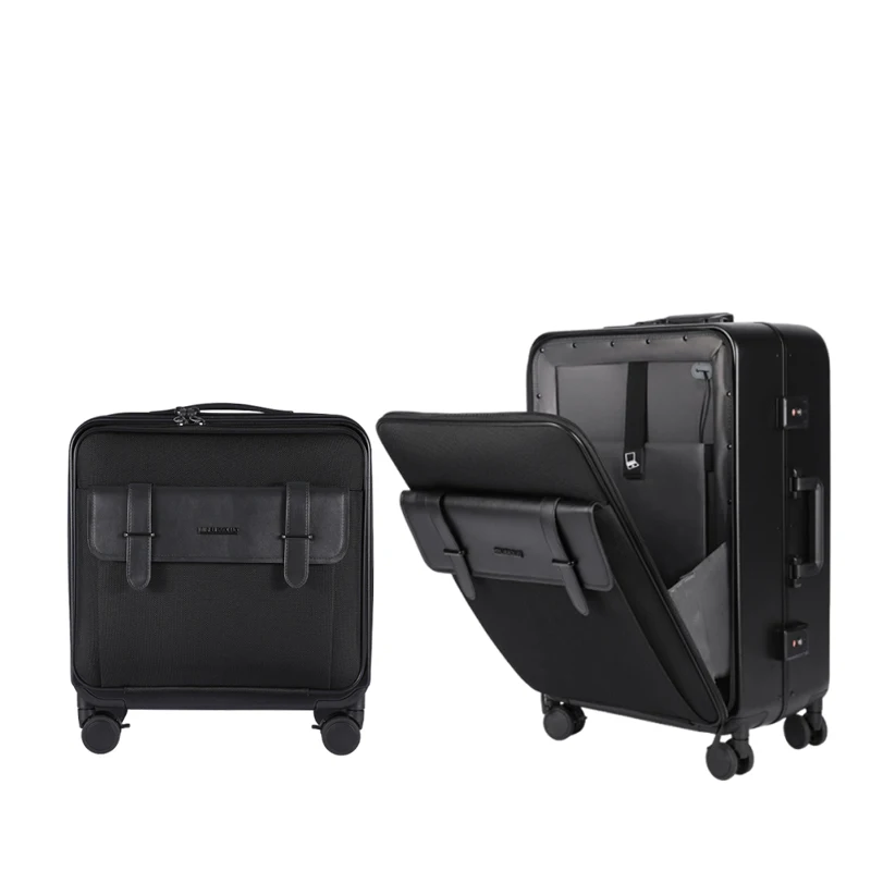 

Business Luggage Computer Bag Aluminum Frame/Zipper 18/20'' Carry-On Suitcase Dual Charging Ports Durable 24inch Travel Suitcase
