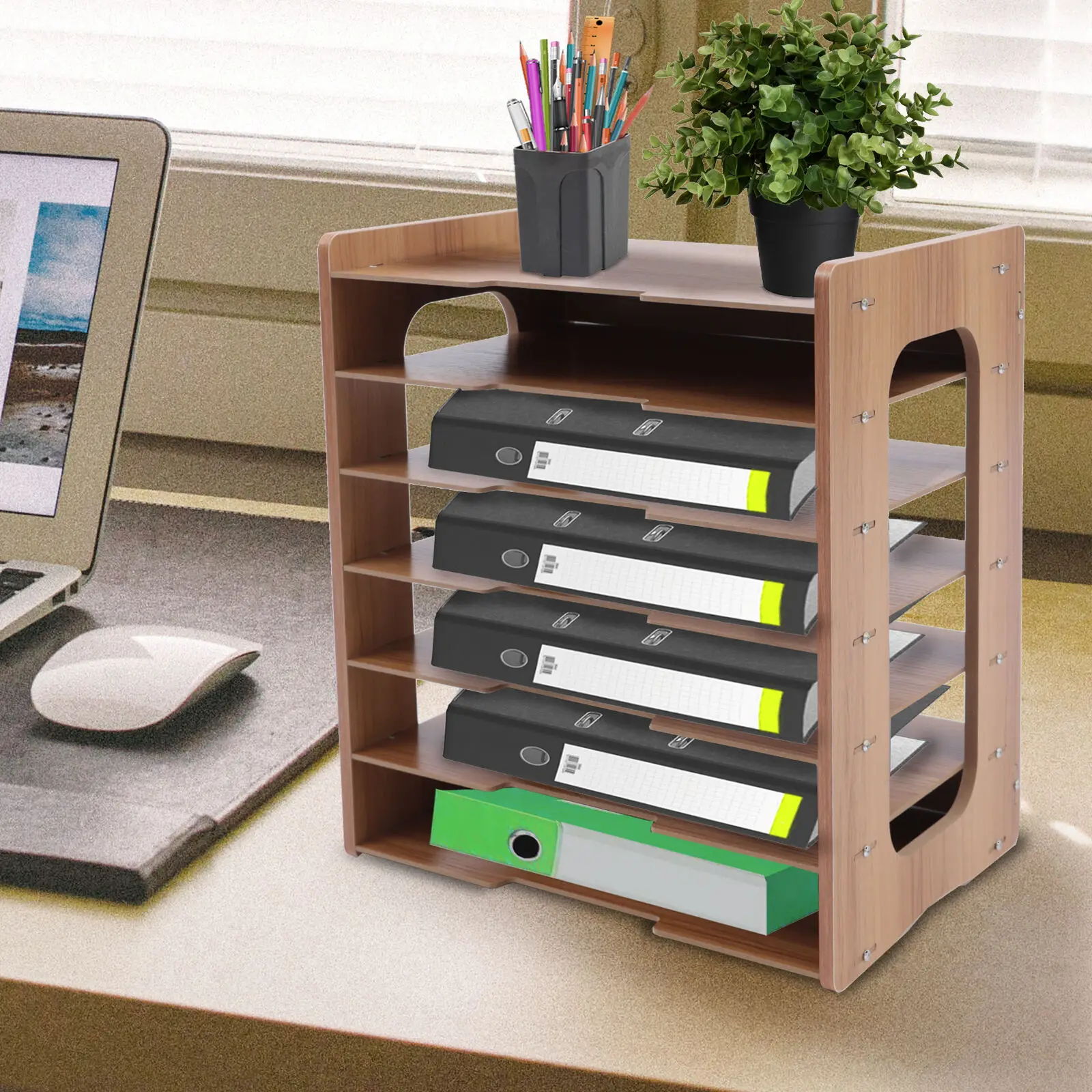 

Office Use File Document Shelf Holder Adjustable File Organizer Storage Rack For Office