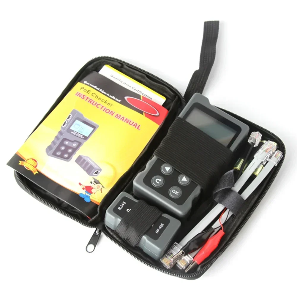Inline Voltage Rj45 Lan Tools Multi-functional LCD Network Cable Tester Current with PoE Checker