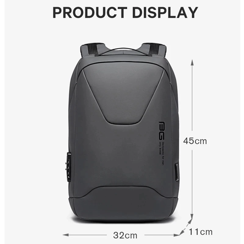 BANGE Men Anti Theft Waterproof Laptop Backpack 15.6 Inch Daily Work Business Backpack School back pack mochila for Male