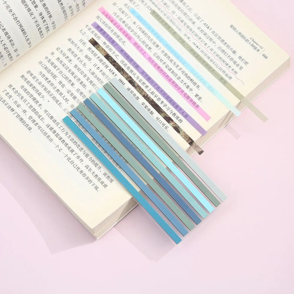 160 Sheets Multicolor Thin Sticky Strips, Transparent Index Tabs, Writable Page Markers for Books, Office & School Stationery