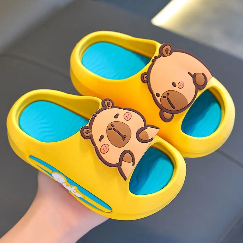 

Cartoon Cute Capybara Slippers Platform EVA Cartoon Animal Slippers Anti Slip Solid Color Children's Bathroom Sandals Beach