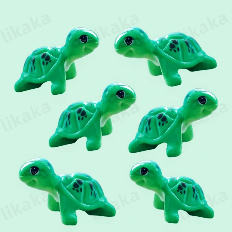 9PCS Green Turtles Mini Building Blocks DIY Animals Blocks Toys for Kids Birthday Gift Compatible Classic Bricks Toy