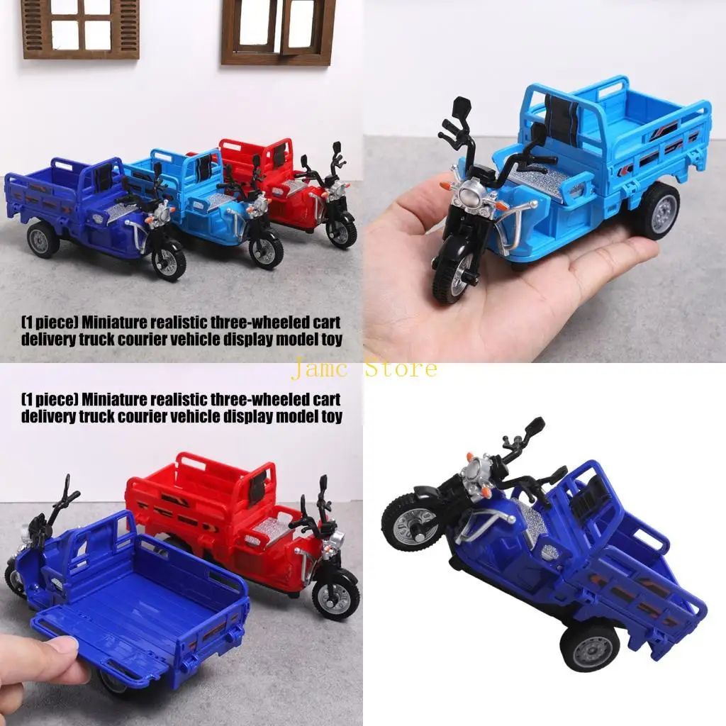 LX0B Simulation Miniature Delivery Tricycle Model Figurine For Child Adult Collector