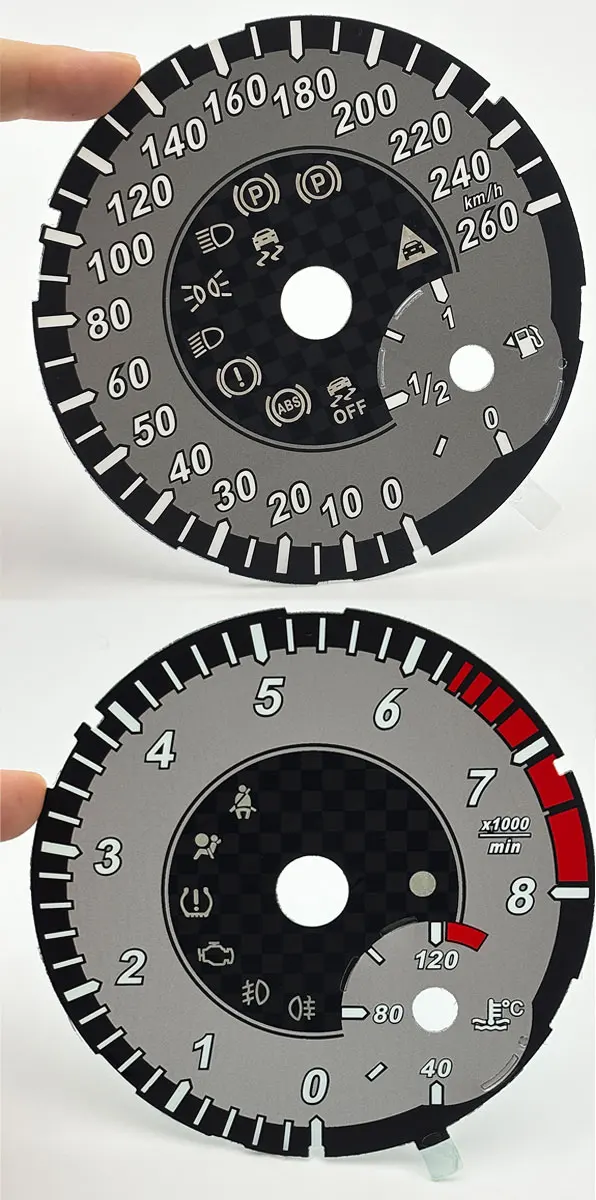 Anzeigefeld für Mercedes W166 X166 W164 W463 GL350 GL450 ML350 ML450 Instrumentencluster 260 km/h 6000 U/min 8000 U/min Graues Gitter – Detail 8