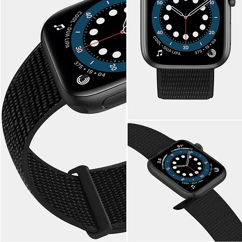 Pour bracelet de montre Apple 44mm 40mm 49mm 45mm bracelets de montre élastiques en Nylon pour Iwatch série 1 2 3 4 5 6 7 8 Se Ultra 38 41 42mm Correas