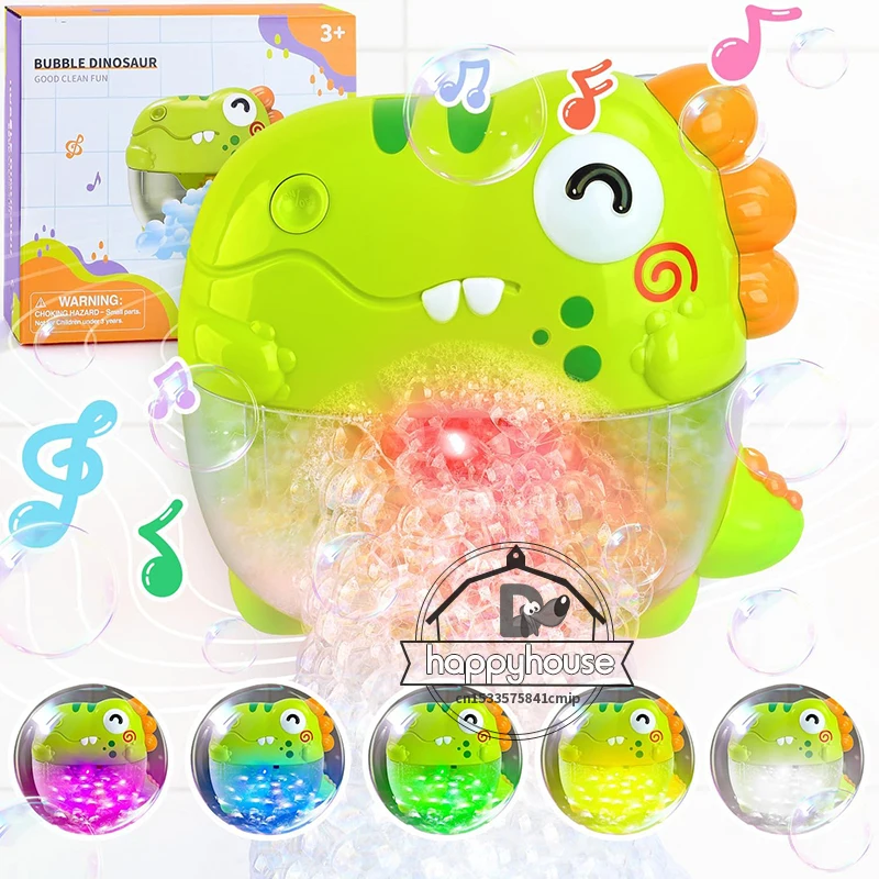 Baby Bath Toys Bubble Machine Dinosaur Crabs Music Kids Bath Toy Bathtub Automatic Bubble Maker Baby Bathroom Toy for Children