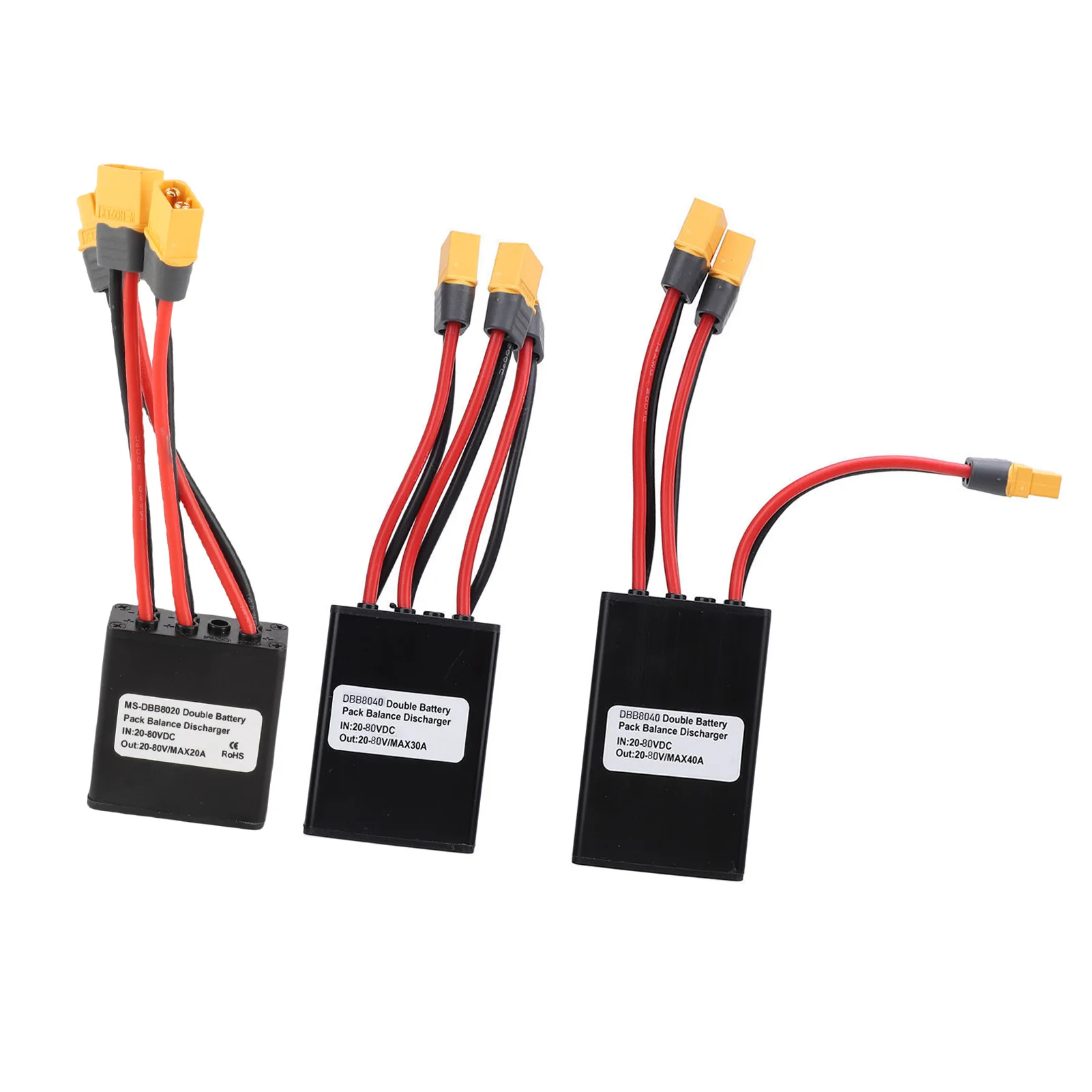 Double Battery Discharge Converter DC20-80V XT60 Interface Dual Battery Parallel Module Adapter for 250-3000W Motor