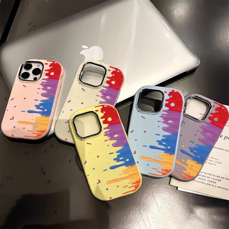 Splash Ink Watercolor Phone Cases for iPhone 16 15 Pro Max 14 13 12 11 16 Pro XSmax XR 78 16 Plus Shockproof Soft Silicone Cover