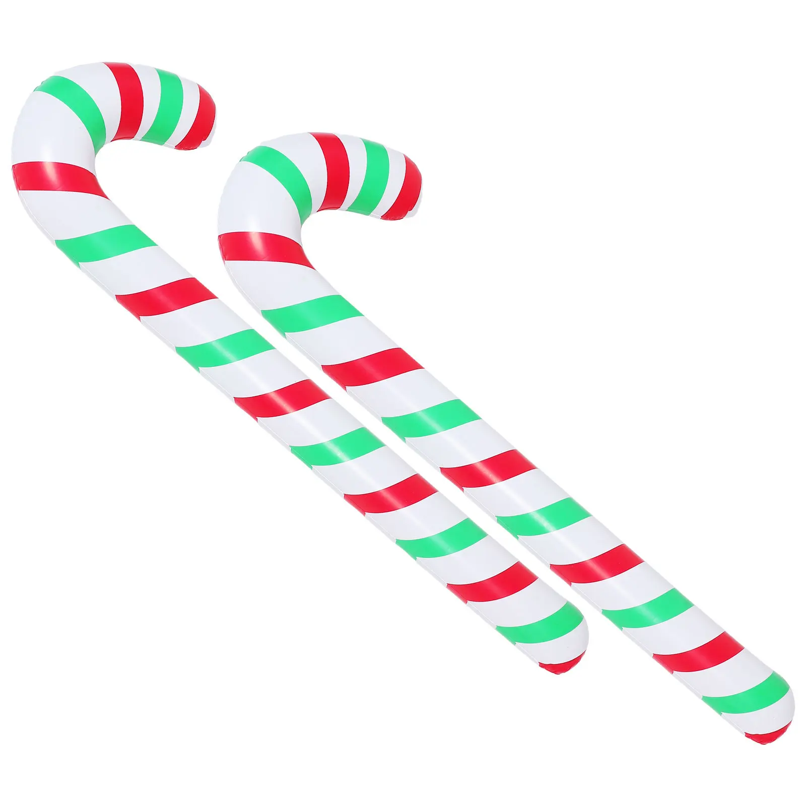 

2Pcs PVC Inflatable Candy Canes Christmas Decoration Set Lightweight Portable Xmas Party Outdoor Giant Candy Cane Balloons
