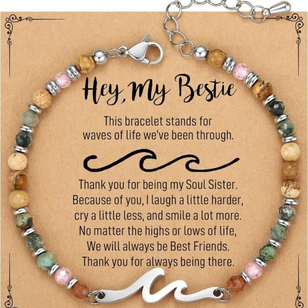 Friend Gifts for Women Sister Gift Friendship Wave Bracelet Bestie Birthday Christmas Gift for BFF Precious Gift