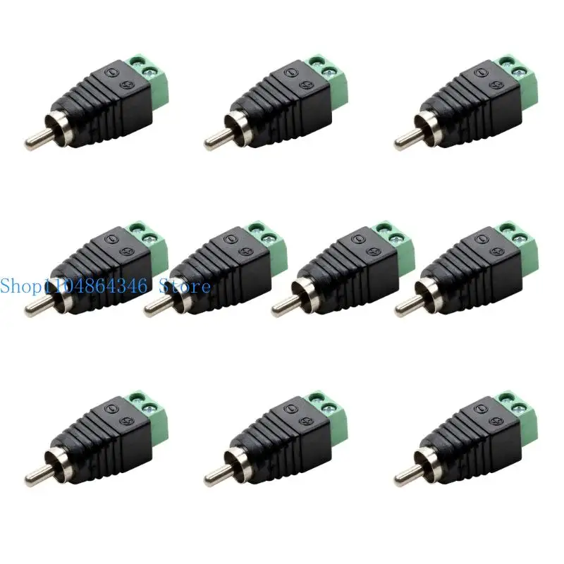 652F Male Plug to Video Screw Terminal for Home Theater Professional Sound Setup