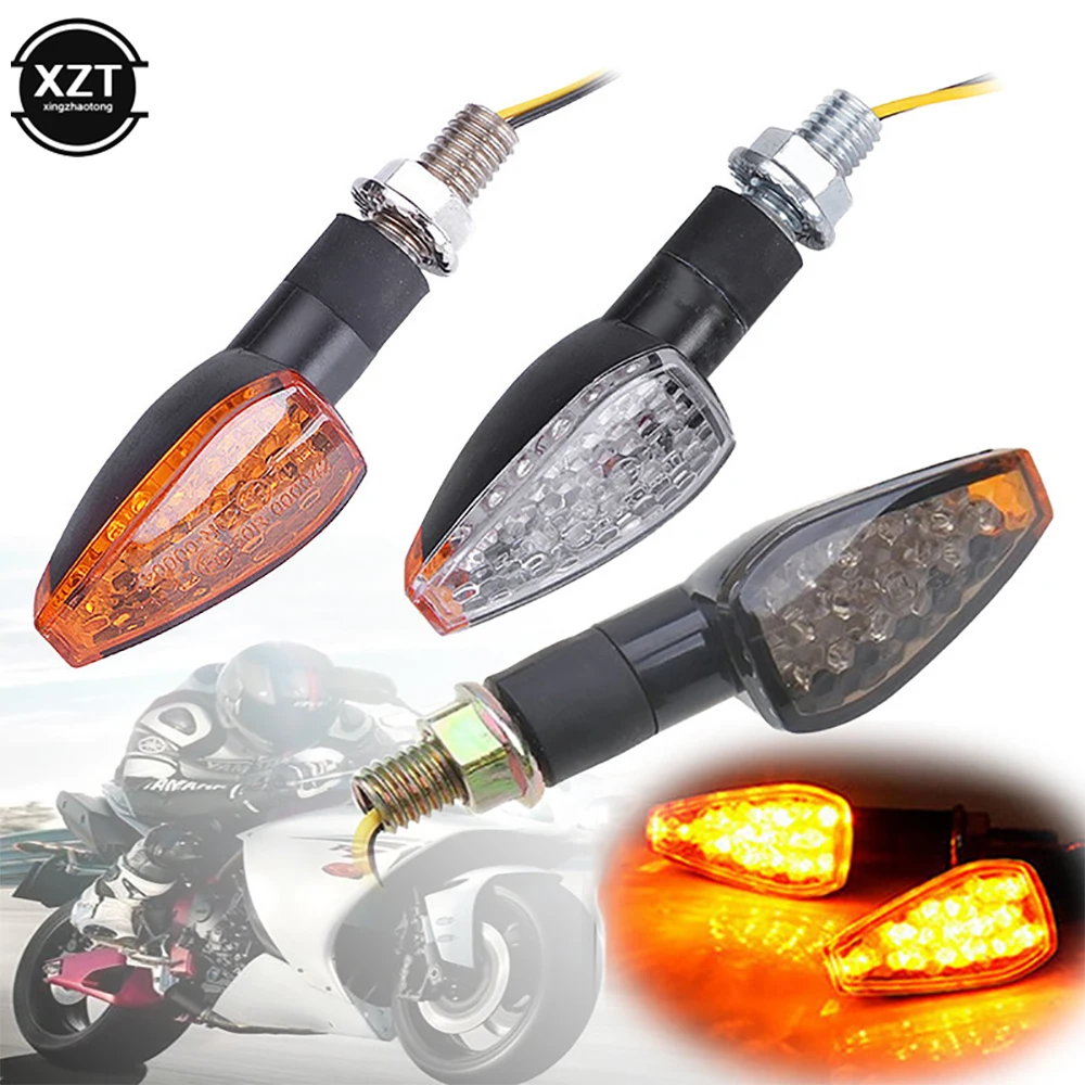 Universal piscar sinais para motocicleta, luzes LED, indicador pisca-pisca traseiro, luz traseira para Cafe Racer, Honda, BMW, Yamaha, 12V, 2pcs