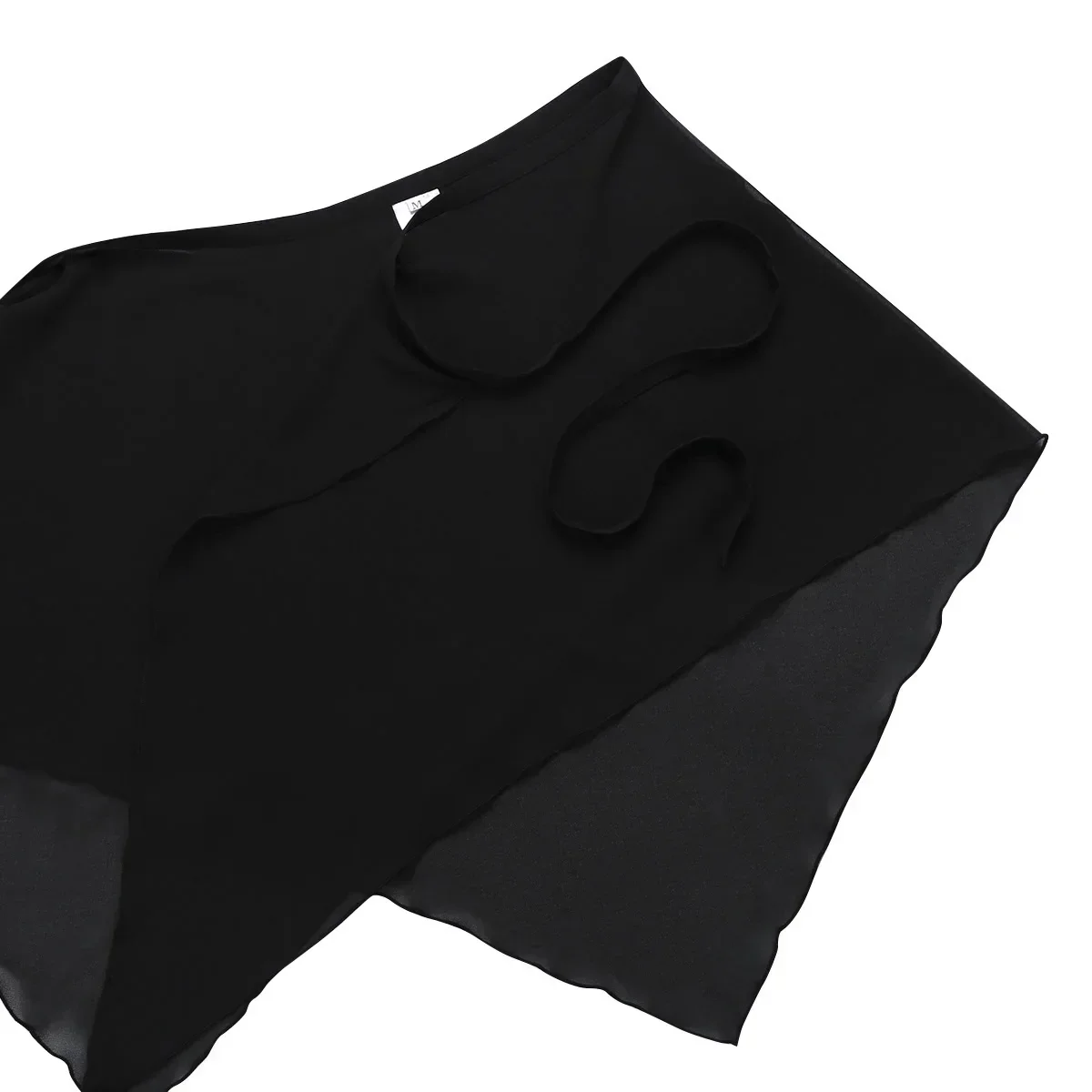 여성 비대칭 발레 댄스 스커트 시폰 발레 랩 스커트 댄스 스케이트 랩 허리 타이 스카프 성인 체조 스커트