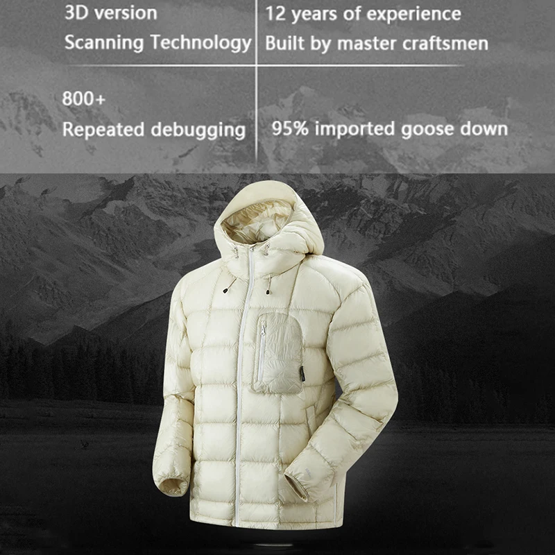 Imagem -05 - Naturehike-outdoor White Goose Down Jacket Manter Quente Roupas de Nylon com Chapéu Camping e Viagens 800fp 10d 95