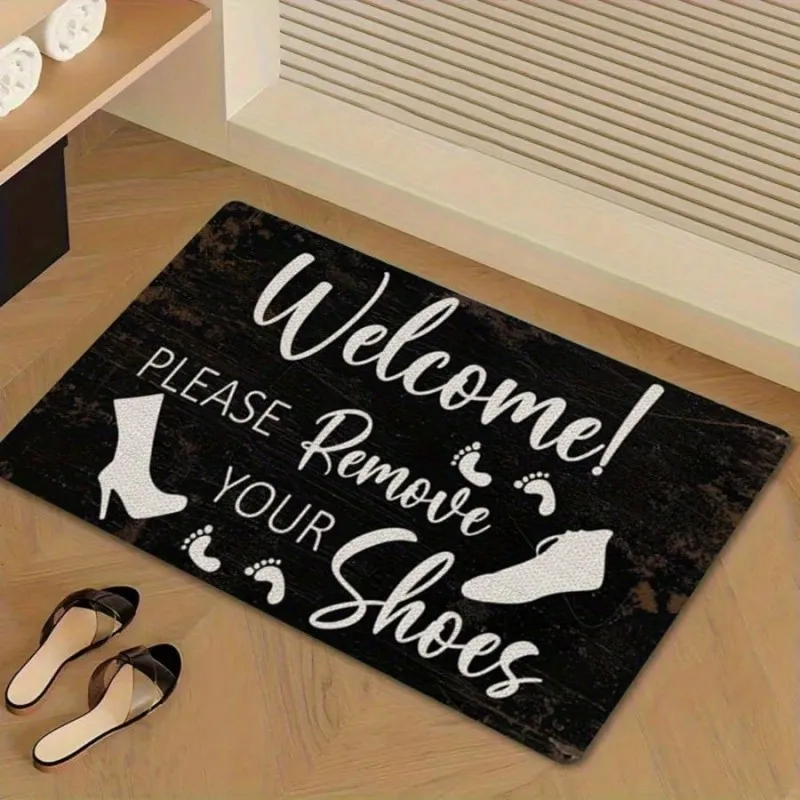 Shoes Off Please Doormat Boho Botanical Leaf Print Door Mat Indoor Outdoor Entryway Modern Home Decor Reminder Front Door Mat
