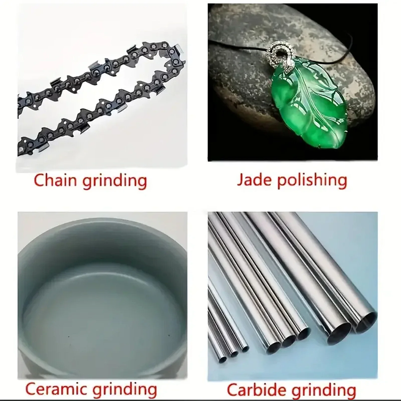 5PCS Diamond Chain Saw Sharpener Set Electric Rapid Sharpening Stones Compatible with Rotary Tools Durable 1/8' Shank