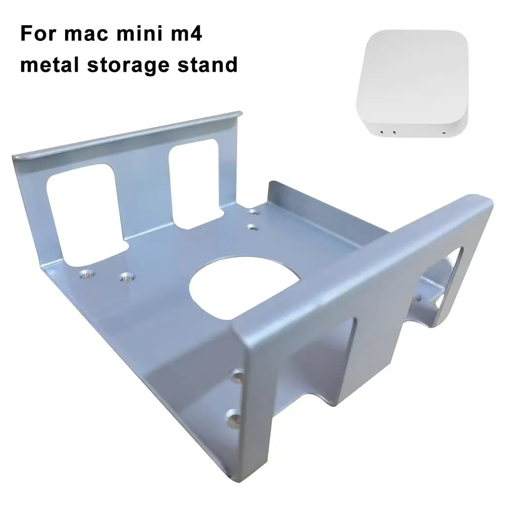 Mac Mini M4 용 1Pc 테이블 금속 걸이 랙 스토리지 벽 브래킷 아래 금속 스토리지 스탠드