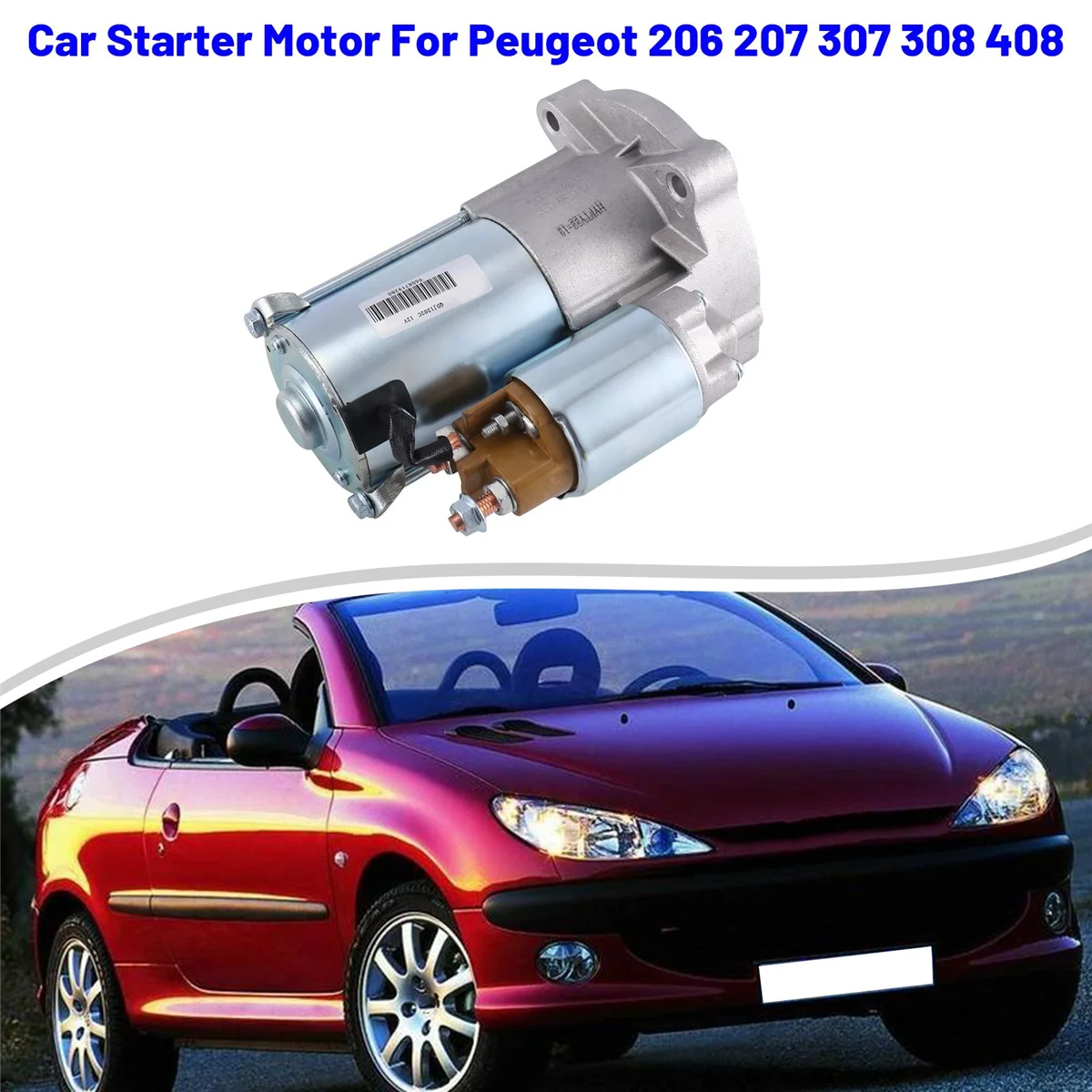 9648644680 Car Starter Motor for Peugeot 206 207 307 308 408 Citroen C2 Xsara Picasso 1.6 TU5JP4