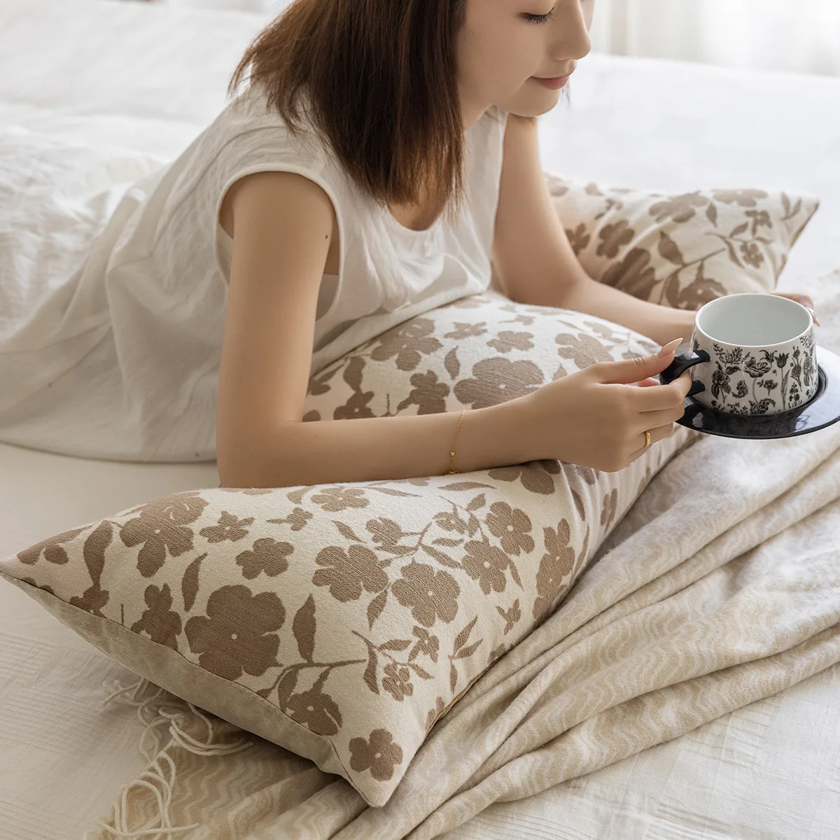 

35x90cm Throw Cushion Cover Stylish and Simple High-end Milk White Light Luxury Living Room Bedroom Sofa Pillow Case Cover