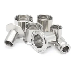 Aço inoxidável Triple Clamp Adapter, BSPT Rosca Interna Virola Fitting, Grau Sanitário, SS304 SS316L, 1/2 