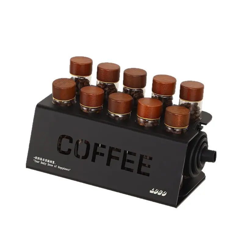 Portable Coffee Bean Storage Canister One-way Degas Valve Coffee Rest Jar Aroma Tasting Bottle Display Rack