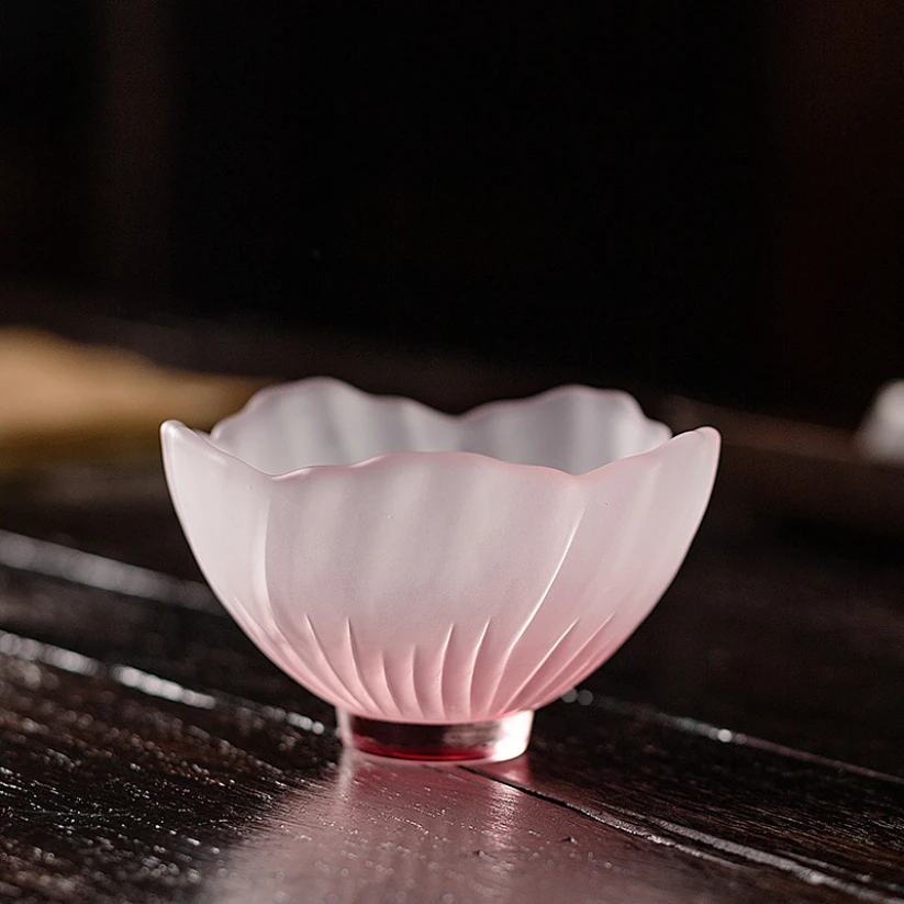 Hibiscus Glazed Tea Cup for Home Use Small and Fresh Style Kung Fu Tea Set Tasting Cup