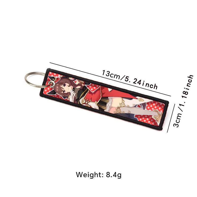 Uma Musume Pretty Derby Anime Jet Tag Keychain Fabric Key Strap with Character Print Double-Sided Lanyard Keyrings for Backpack view 5