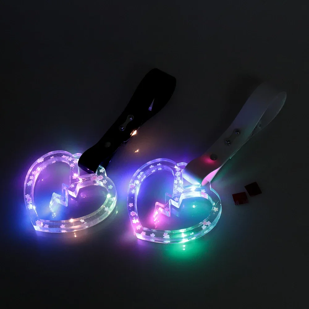 JDM Universal Broken Heart Shape LED Light TSURIKAWA Ring Train Bus Handle Strap Charm Drift For Car Styling