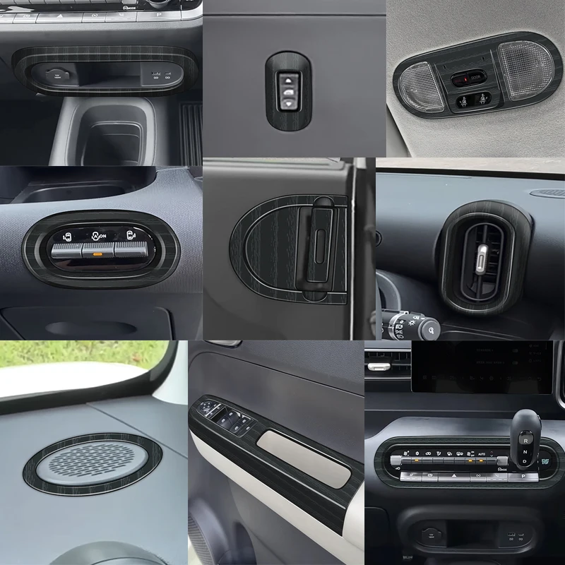 RHD For BYD RACCO 2026 2027 ABS Wood Car Gear Shift Panel Frame Cover Trim Window Button Accessories AC Switch Button sticker