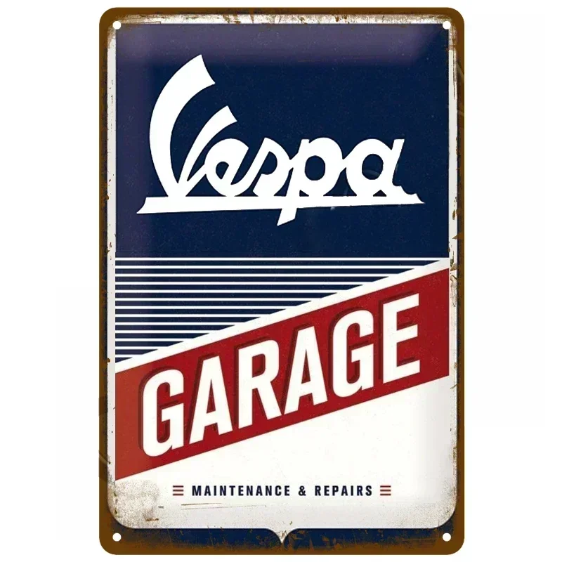 Vespa Parking Only Garage Tin Sign Vintage Metal Wall Signs Decor Rust Art Crafts Shabby Plaques Bar Pub Iron Plate Painting