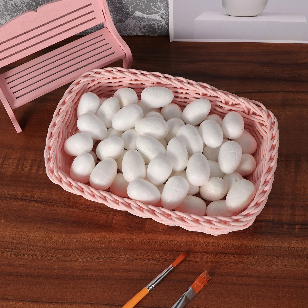 

50 Pcs Egg Storage for Fridge Painted Foam Eggs Basket Easter Container Camping DIY