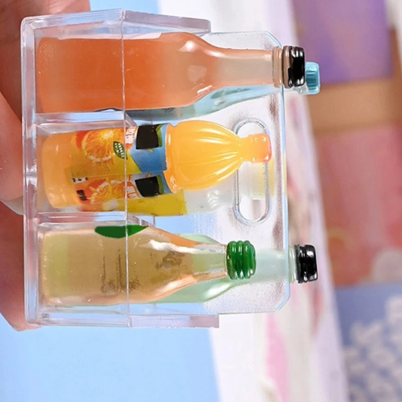 

Mini Beverage & Milk Bottle Doll House Playset; 2pcs Food Scene Decor, Pretend Play Toy Models.