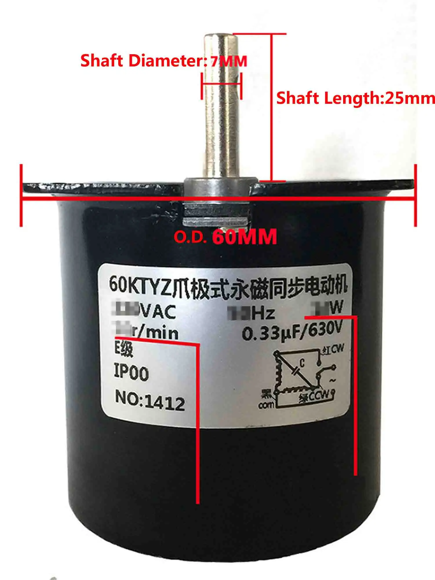 US Stock Synchronous Motor 60KTYZ AC 110V 120V 1 to 110 rmp/m CW/CCW 14W Geargf.cm