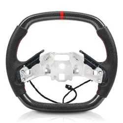 Real Carbon Fiber Steering Wheel For Chevrolet C8 Corvette Z51 Z06 2020 2021 2022 2023 2024 Heated Leather Racing Wheel