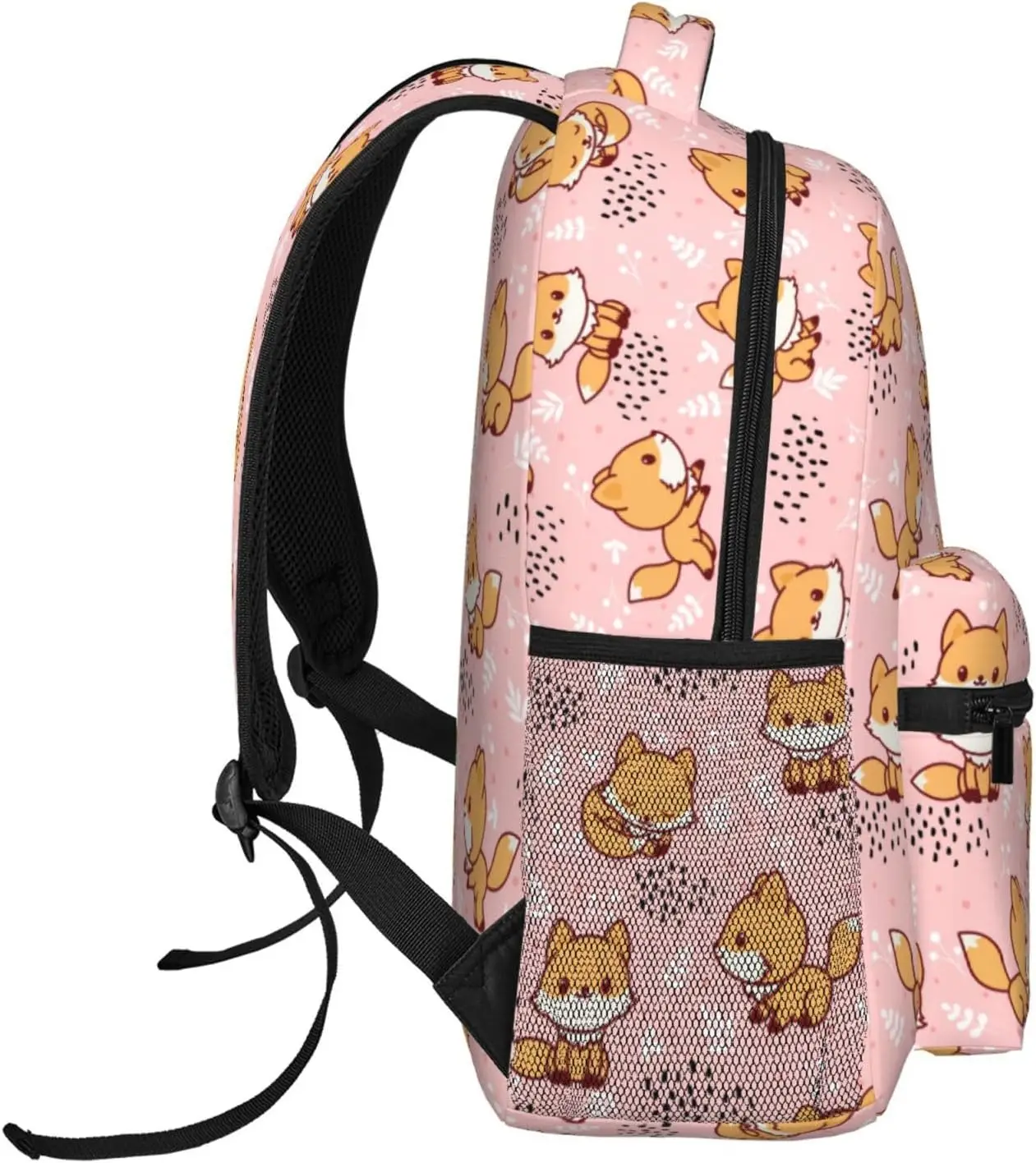 Fox Backpack Casual Canvas Backpacks Animals Fox Pattern Bookbag Laptop Daypack For Toddler Teen Boys Girls Women Men Gifts