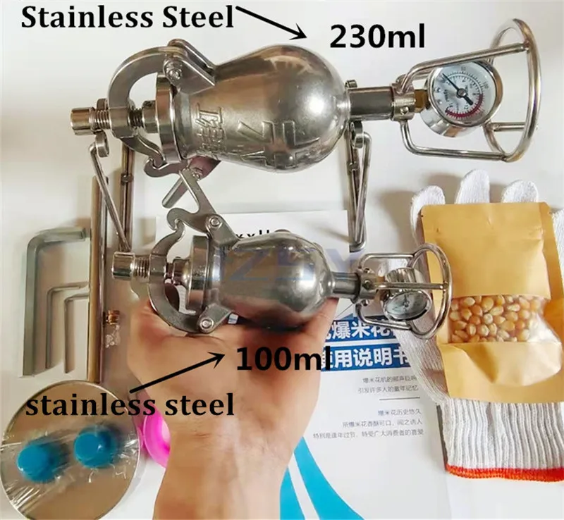 ポップコーンピューティングマシン,ポータブルライグレインパフ,フルセット,折りたたみ式,230ml