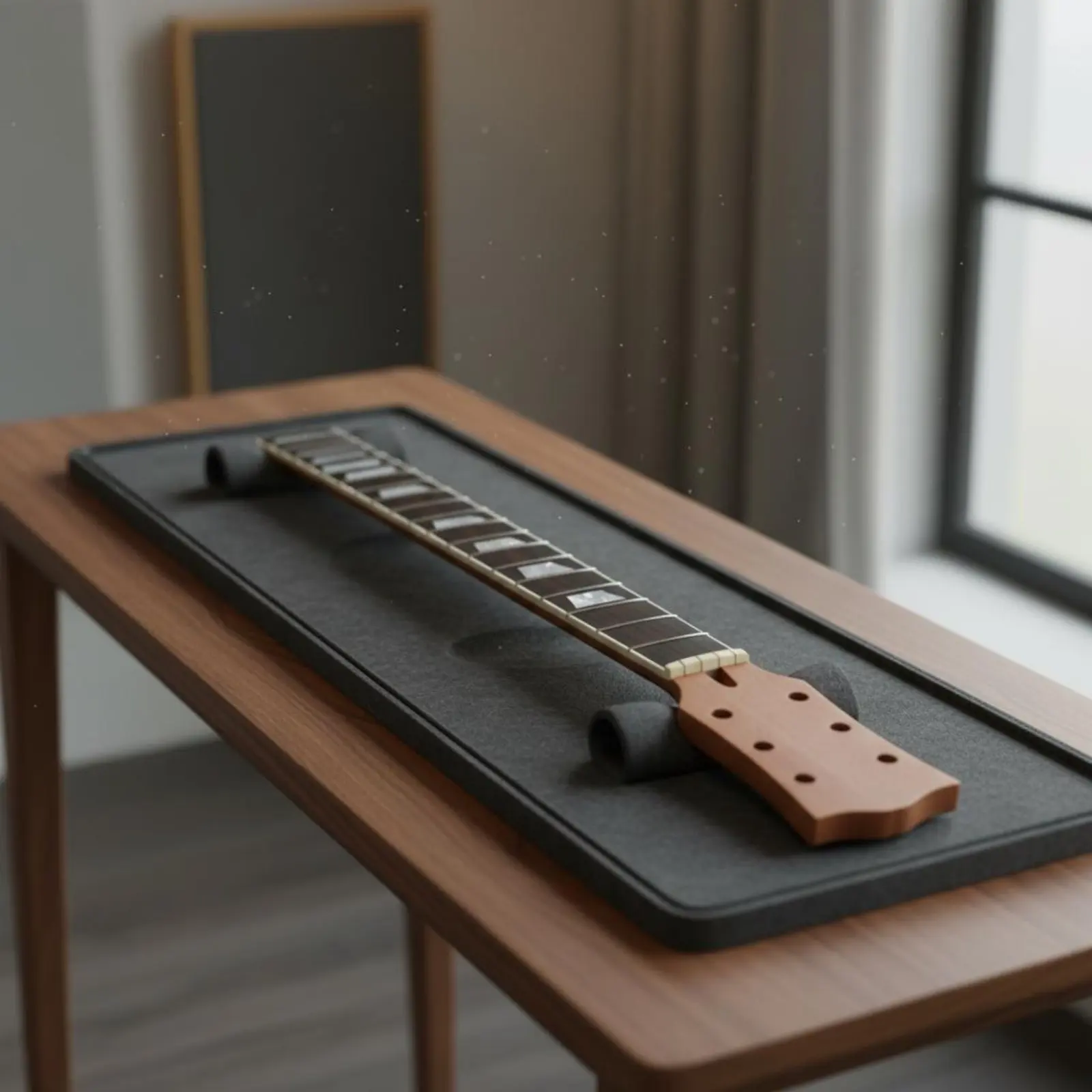 Mástil de guitarra tipo LP de madera noble, pieza de instrumento musical