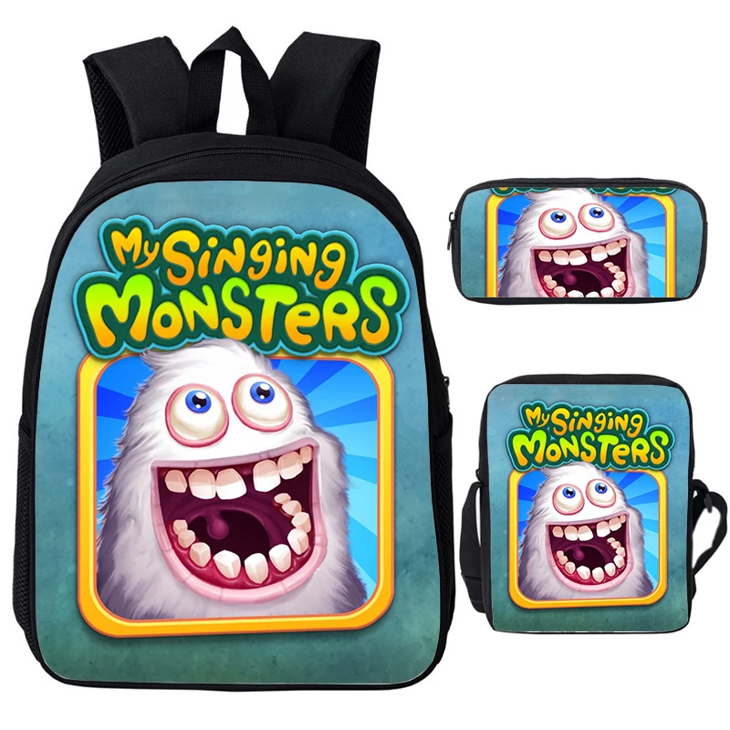 

My Singing Monsters Backpack for School Boy Girl Large Capacity Bookbag Cartoon Game Cosplay Shoulder Bag Pencil Case School Bag