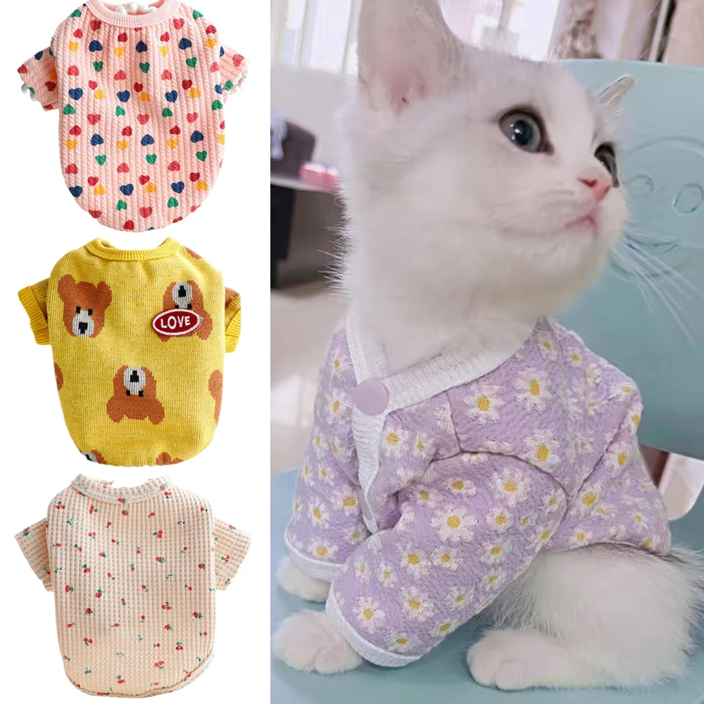 Suéter Kawaii Sphynx para gatos, Gotas, cachorros, ropa cálida de invierno para mascotas, cárdigan para perros Katten Kedi, capa interior, mascotas, chat vetement