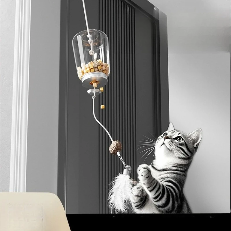 Leakage of food cat toys relieve boredom onthe swing enjoypuzzle toyscat snacks freeze-dried balls hangingdoors cat teasersticks