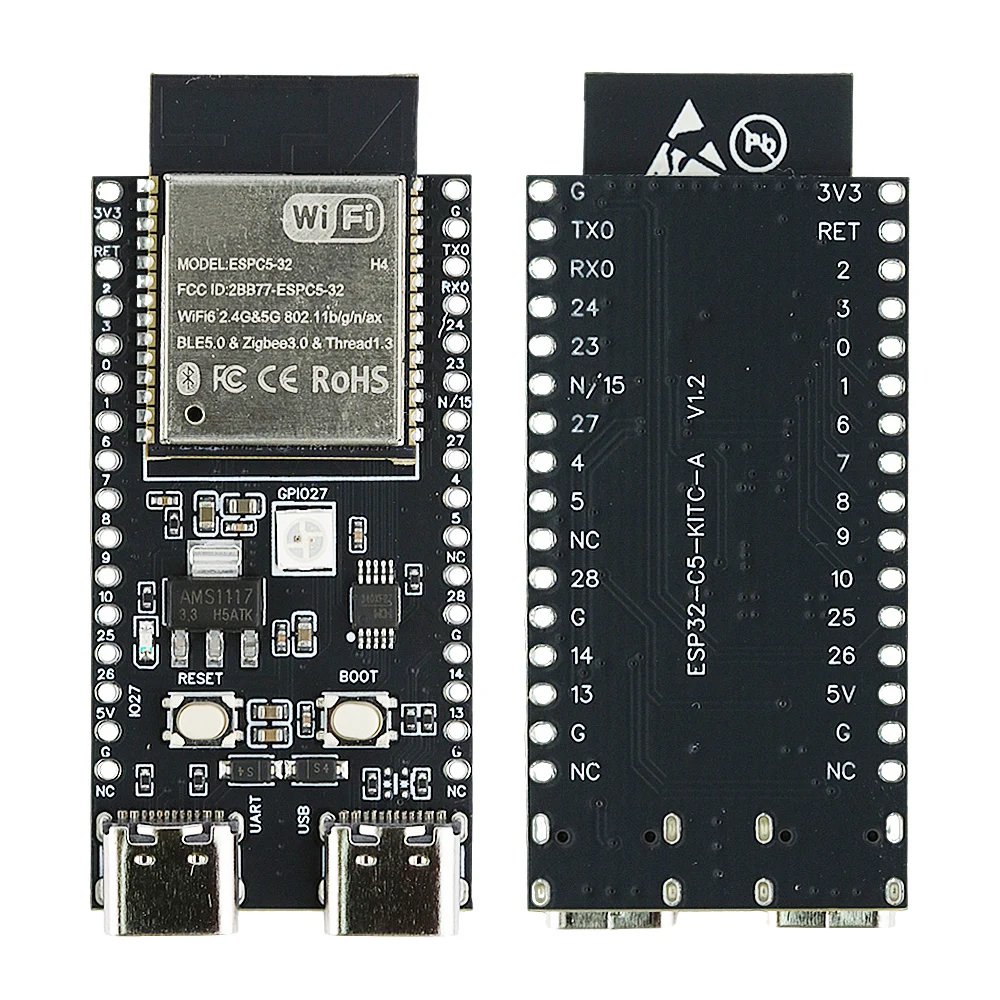 ESP32-C5 Development Board Dual-frequency 2.4G and 5GHz WiFi Module ESP32-C5-DevKitC-1 N4 4MB Flash WIFI6 CH340 30PIN TYPE-C