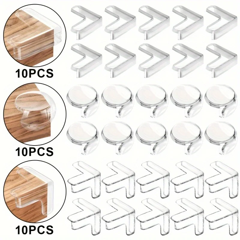30 Pvc Transparent Anti-Collision Corners, Coffee Table Corner Protective Cover, Strong Adhesive Anti-Collision Corner Protectio