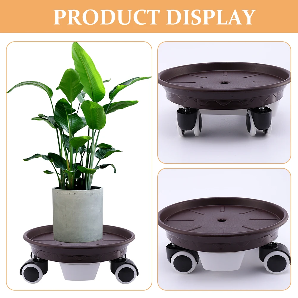

Movable Wheel Flower Pot Base 30cm Outer 26cm Inner Nordic Gray Tray Plant Stand Rolling Plates for Indoor Plants Watering